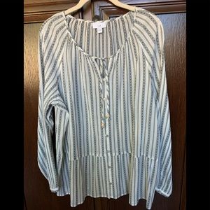 JJill white/black blouse